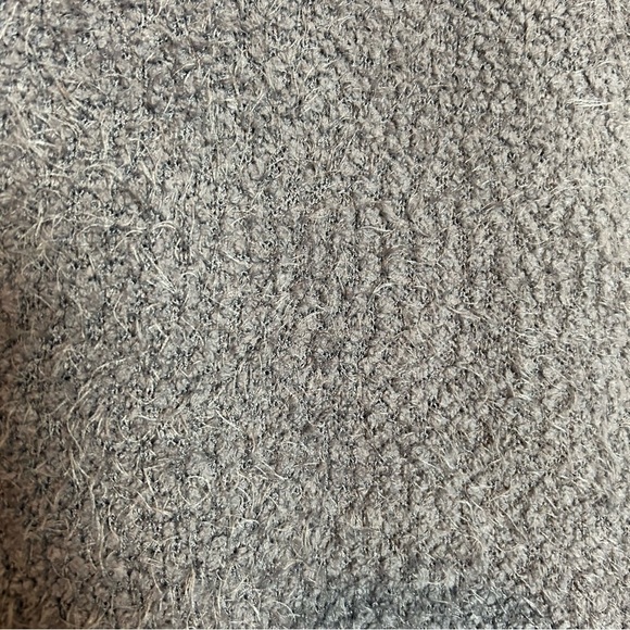 Knox Rose Gray Open Front Cardigan Sweater Faux Fur Detachable Collar Sz. S - Picture 11 of 15